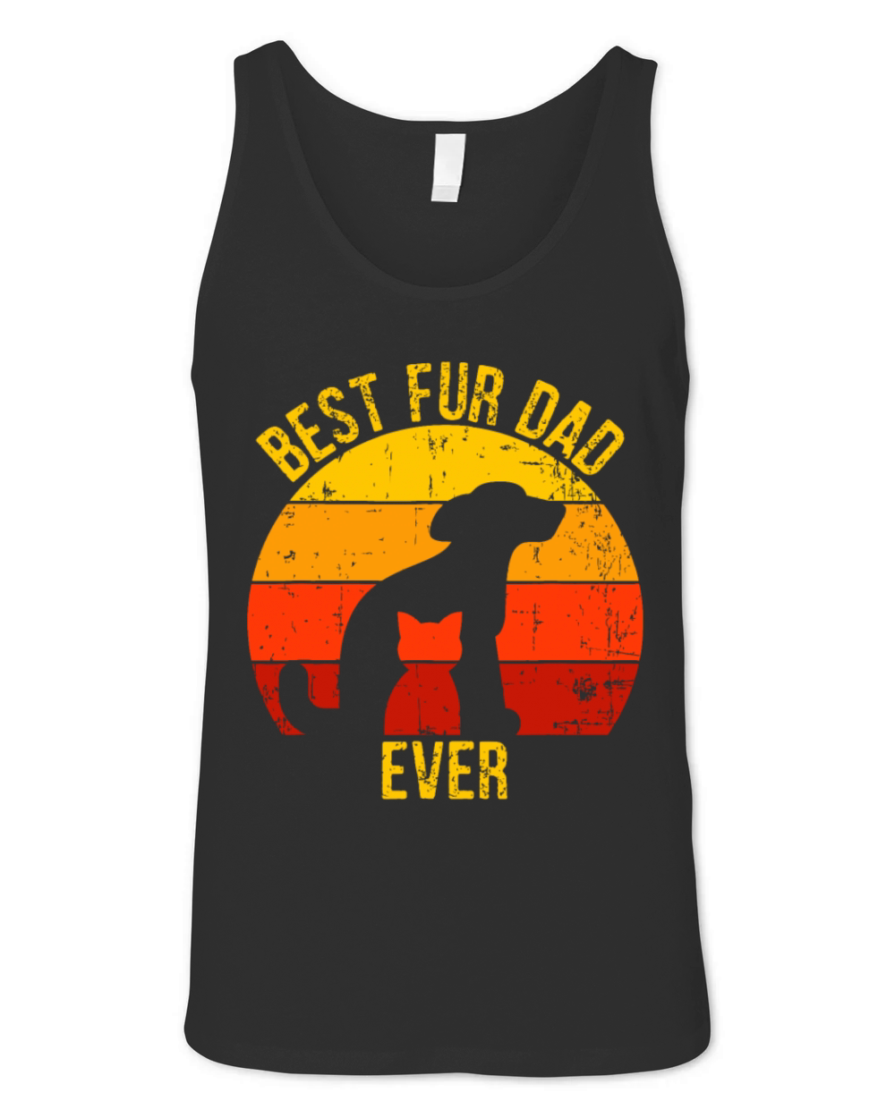Funny Best Fur Dad Ever Vintage Retro Dog Cat Owne Unisex Jersey Tank