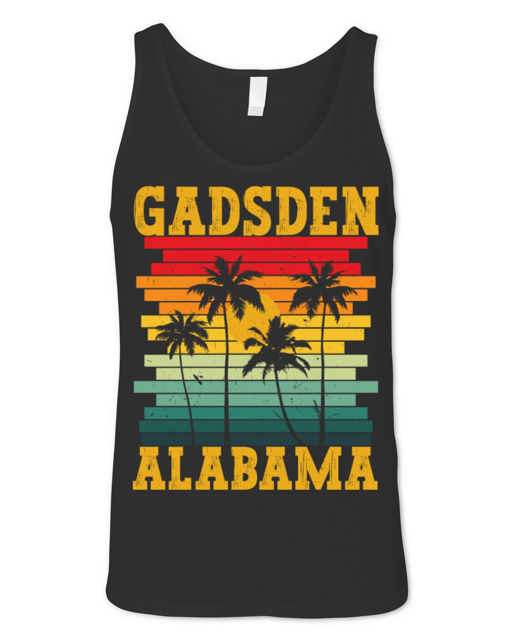 Retro Gadsden Alabama Al Tropical Summer Palm Unisex Jersey Tank