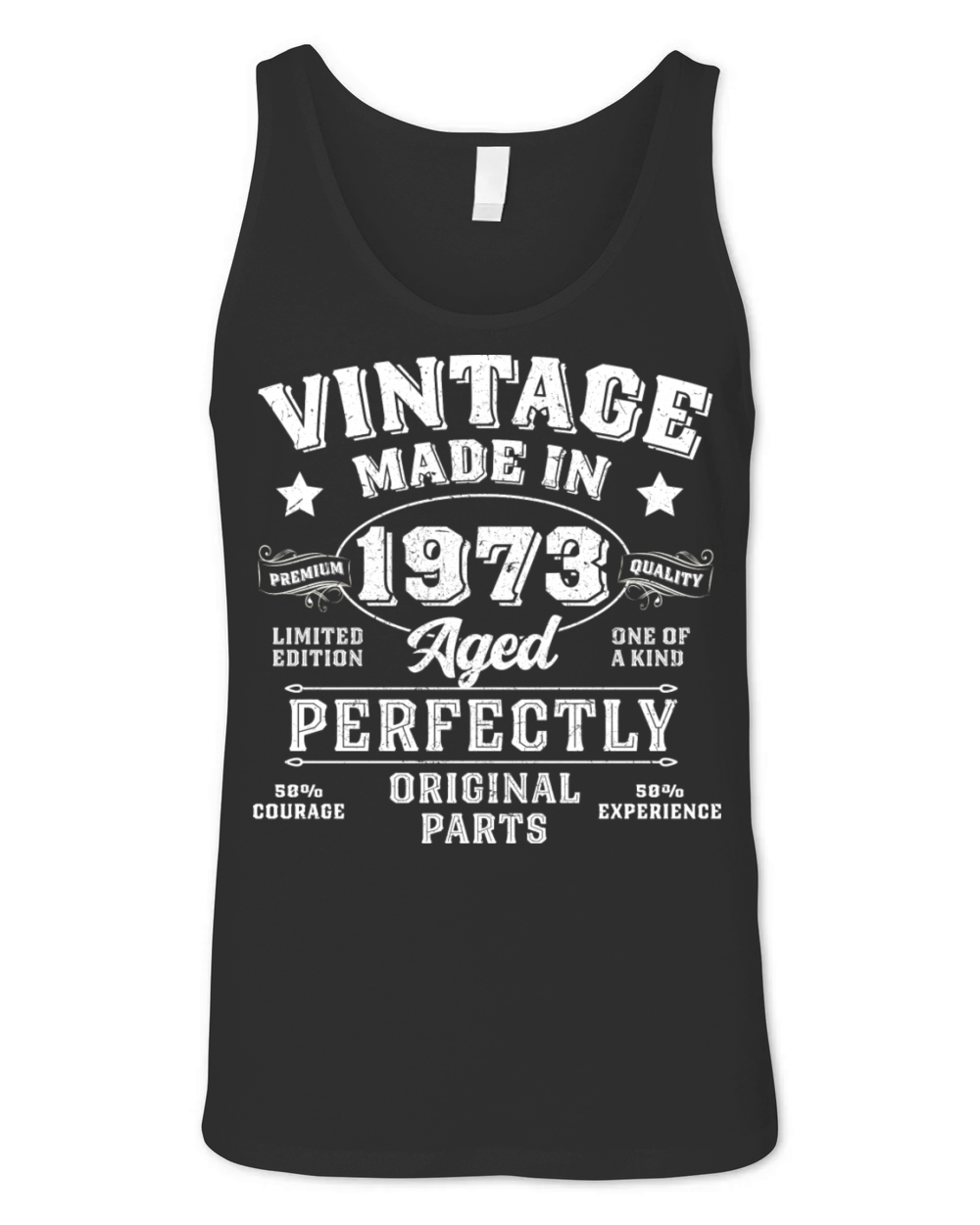 Vintage 50th Birthday Decorations Men Funny 1973 Unisex Jersey Tank