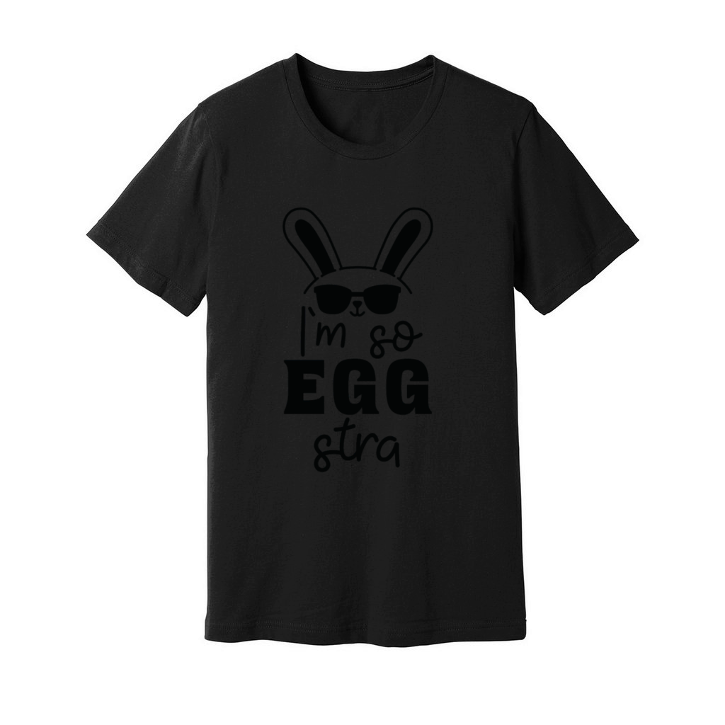 Egg stra Bunny with Sunglasses - Quote Unisex Jersey Tee