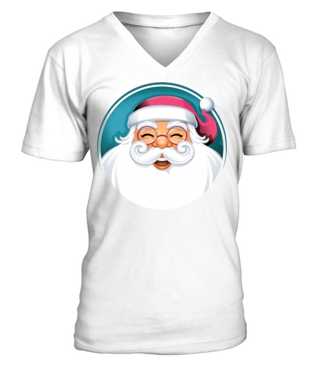 Merry Christmas Vintage Pink Santa Claus Holiday Season V-Neck T-shirt