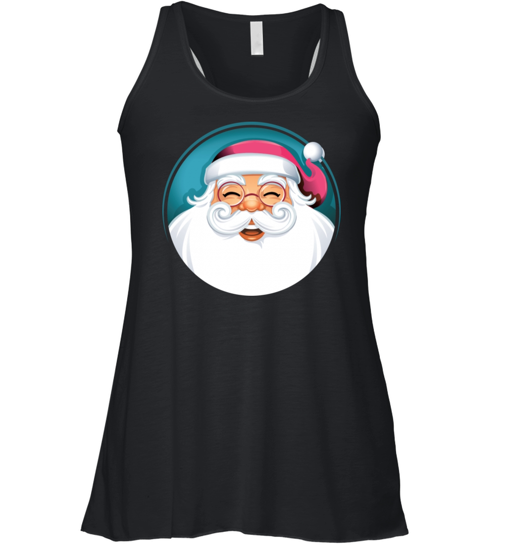 Merry Christmas Vintage Pink Santa Claus Holiday Season Women's Flowy Tank Top