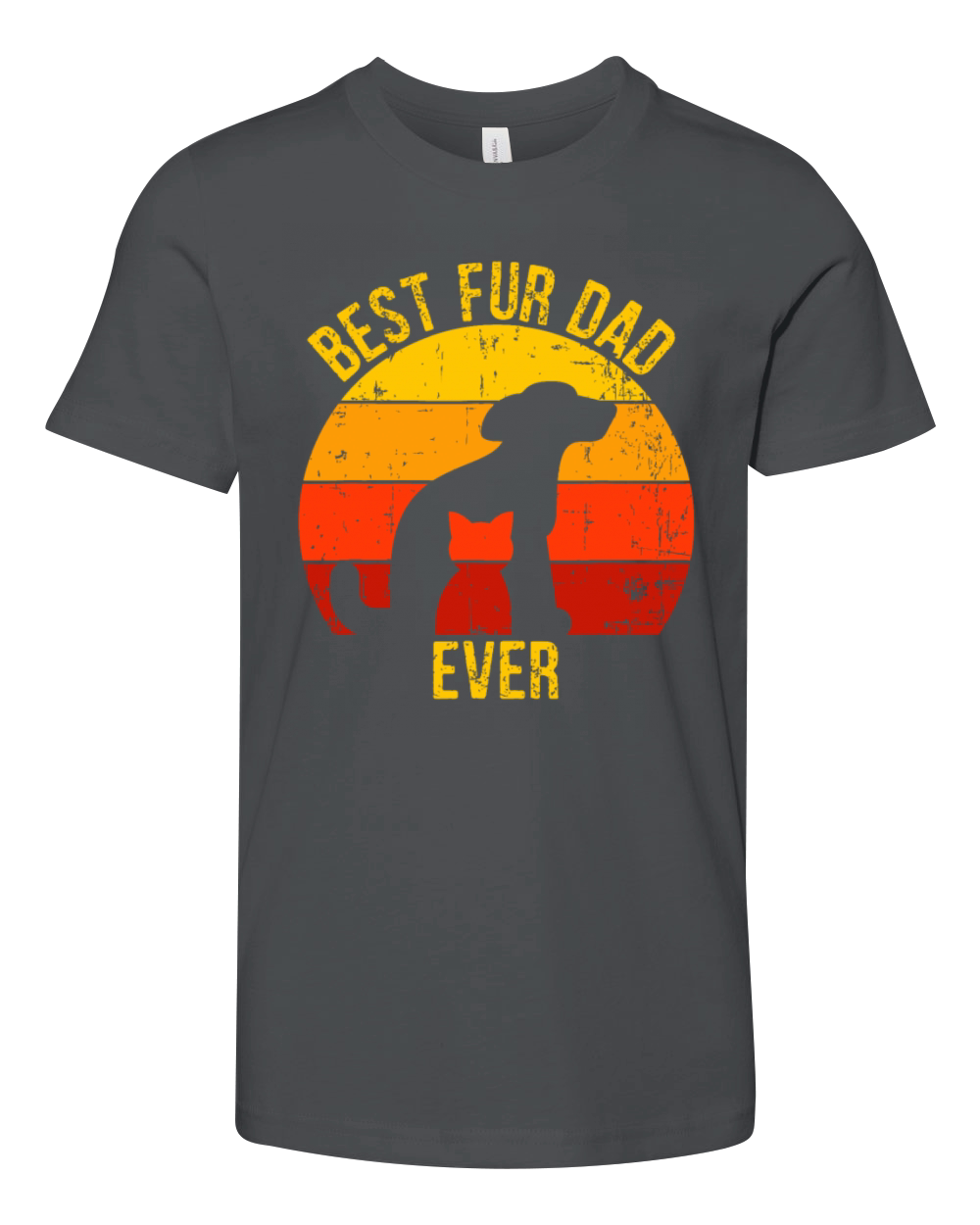 Funny Best Fur Dad Ever Vintage Retro Dog Cat Owne Youth Unisex Jersey Tee