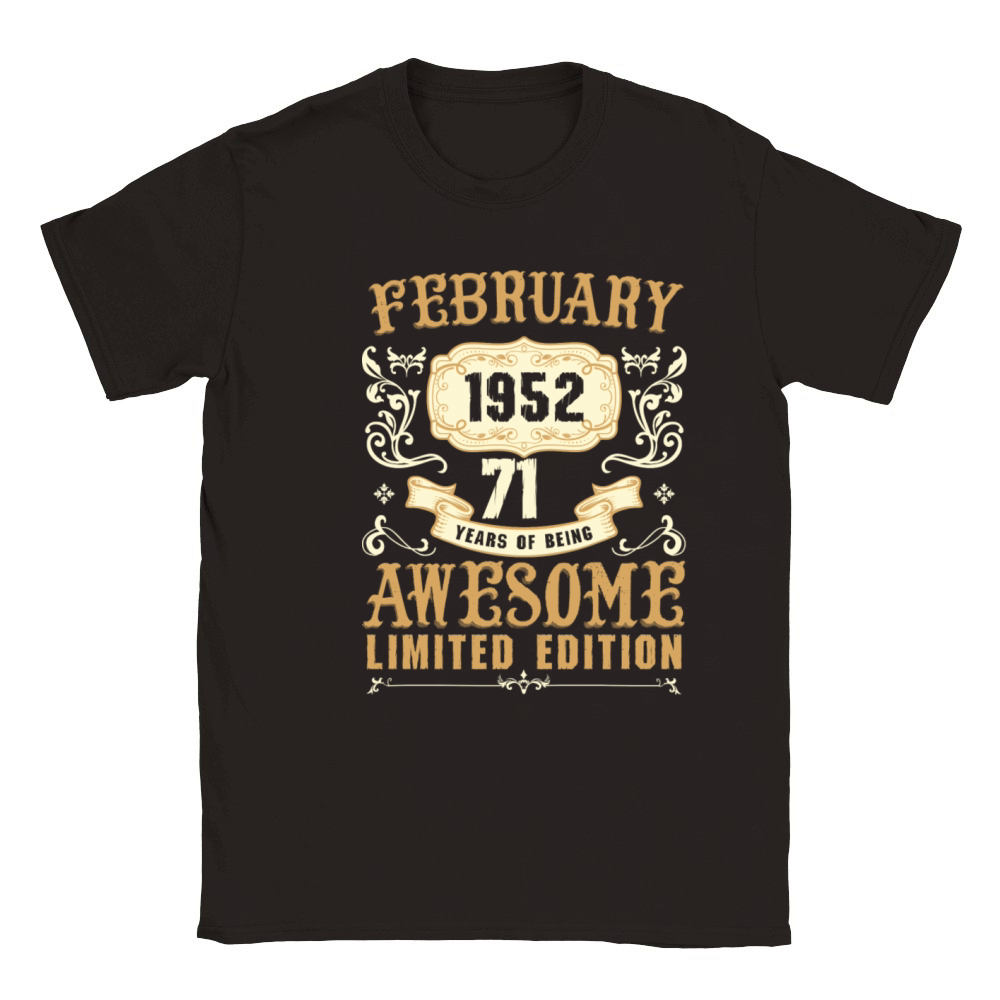 February 1952 71 Years Of Being Awesome Limited Classic Kids Crewneck T-shirt