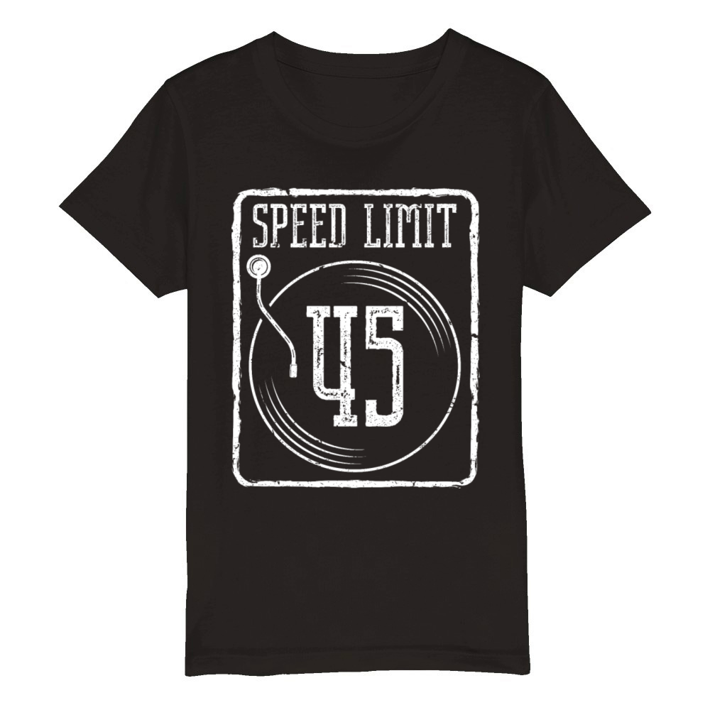 Speed Limit 45 Vinyl Record Organic Kids Crewneck T-shirt