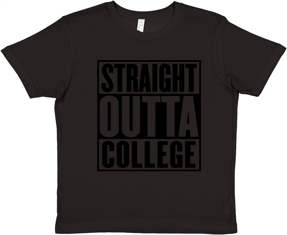 Straight Outta College Graduation Premium Kids Crewneck T-shirt
