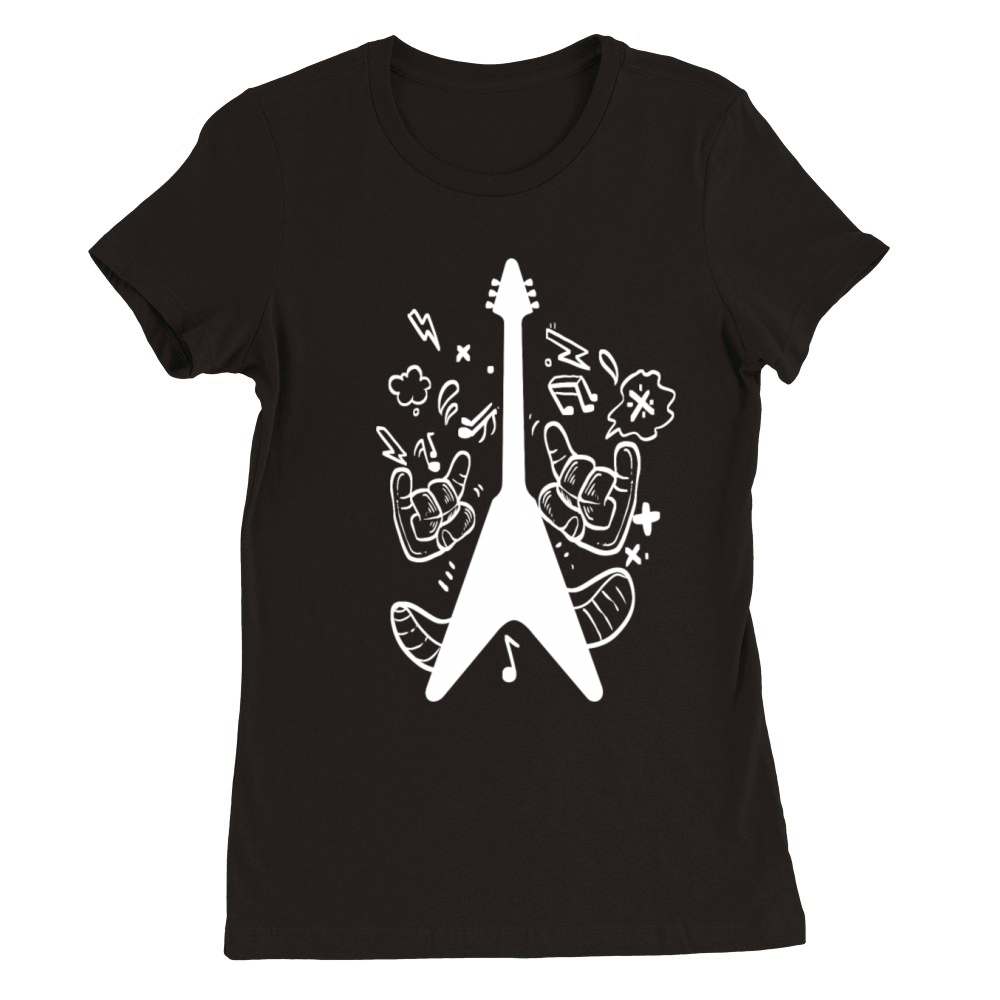Electric Guitar Guitarist Gift Premium Womens Crewneck T-shirt