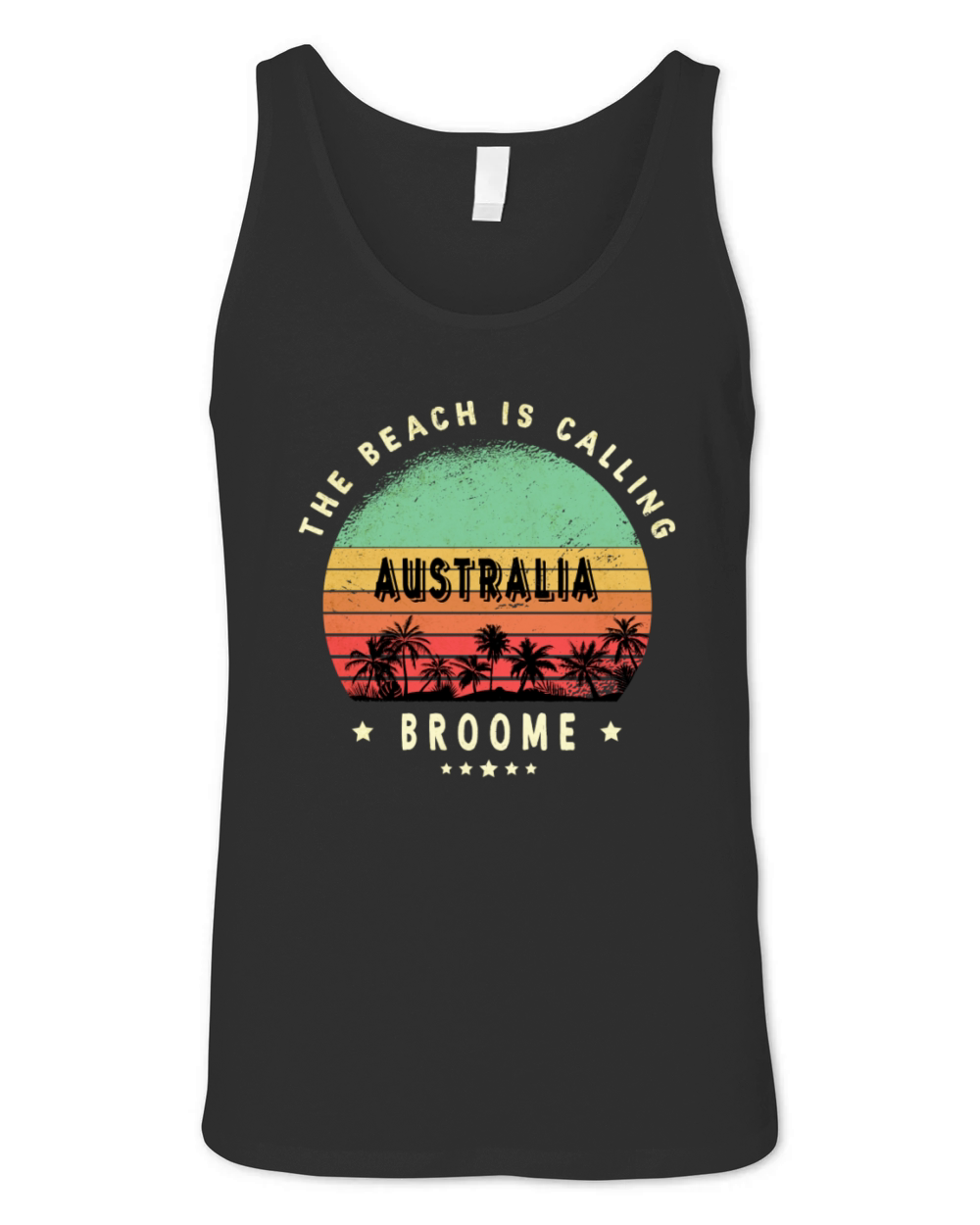 Broome Australia Vintage Beach Design Unisex Jersey Tank