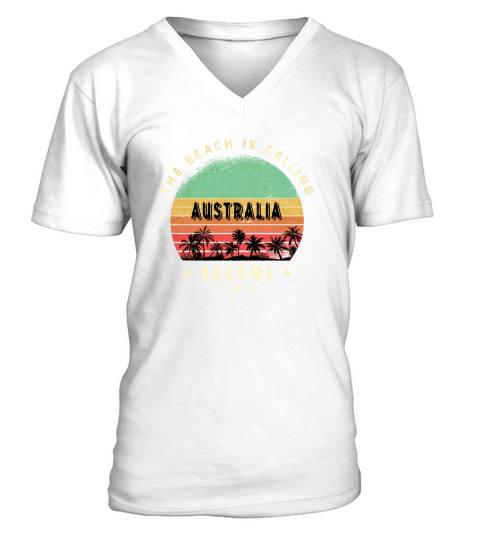 Broome Australia Vintage Beach Design V-Neck T-shirt