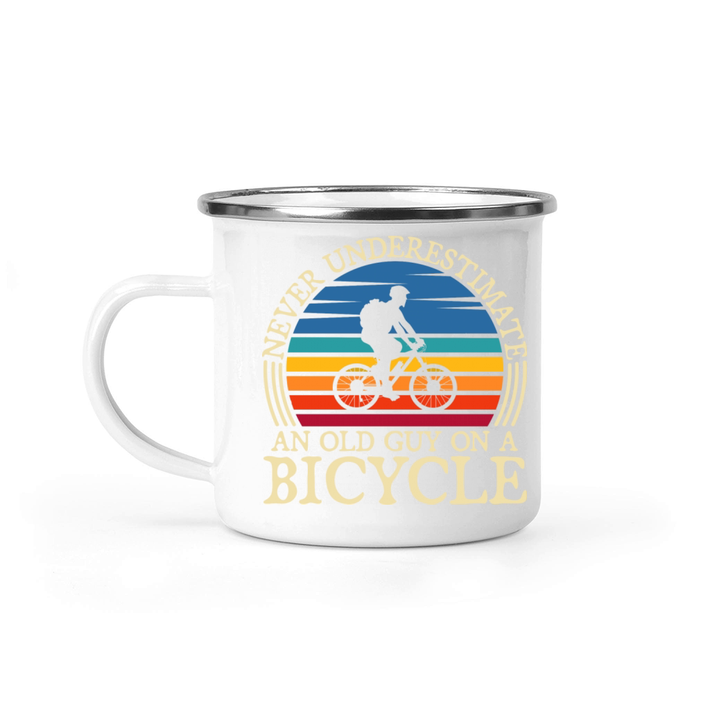Never Underestimate An Old Guy On A Bicycle Camping Mug