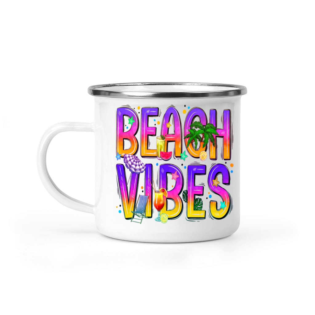 Summer surf croatia beach paradise party vibes USA Camping Mug