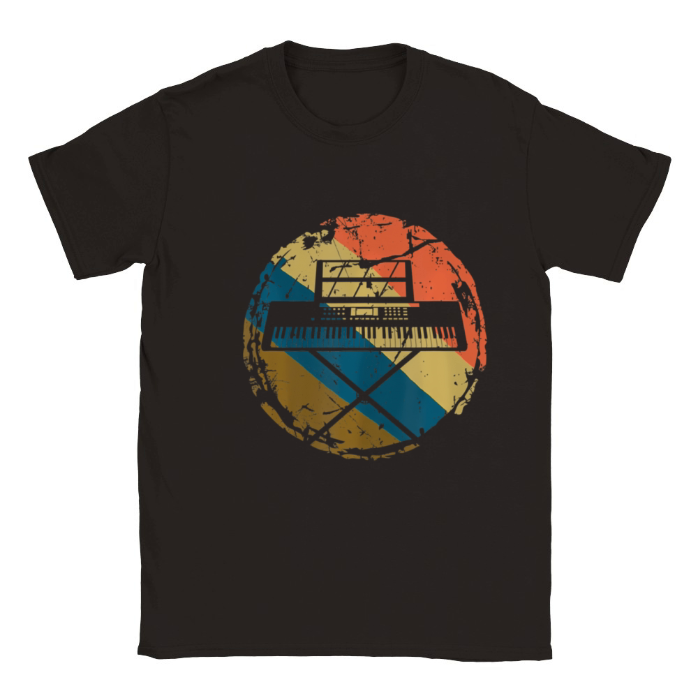 Music Musician Pianist Vintage Keyboard Player Classic Kids Crewneck T-shirt