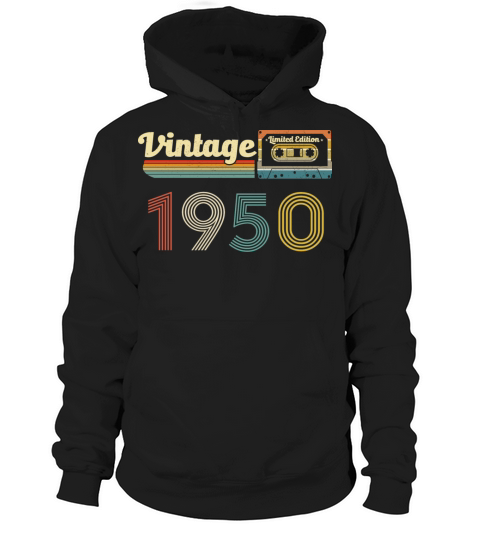 Vintage 1950 72nd Birthday 72 Years Old Cassette Hoodie Unisex