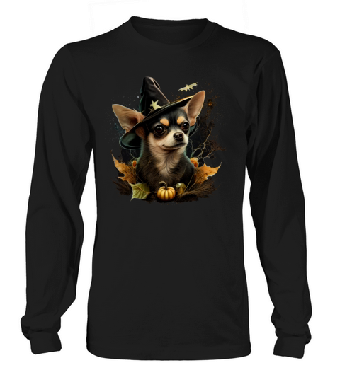 Chihuahua Halloween Costume - Scary Pumpkin Witch Long sleeved Unisex