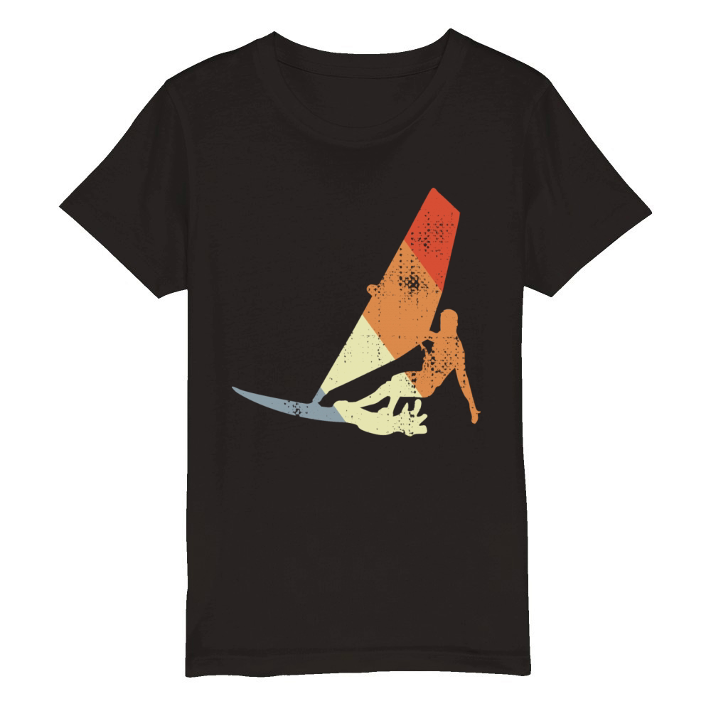 Vintage Windsurfer Organic Kids Crewneck T-shirt