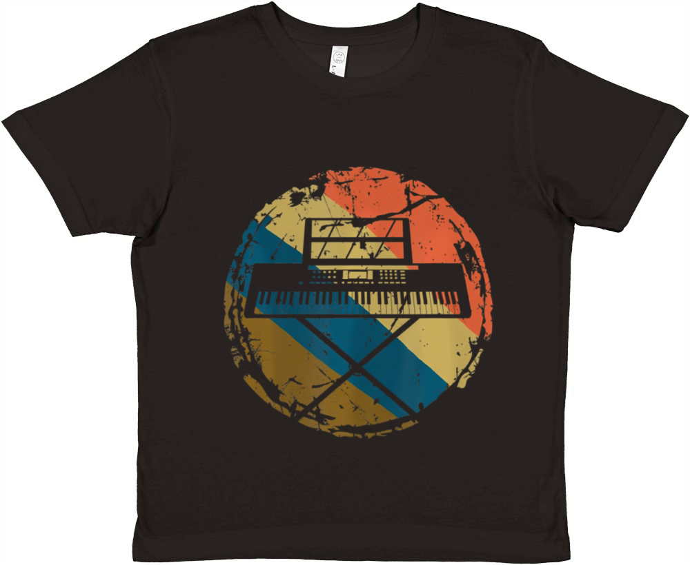 Music Musician Pianist Vintage Keyboard Player Premium Kids Crewneck T-shirt