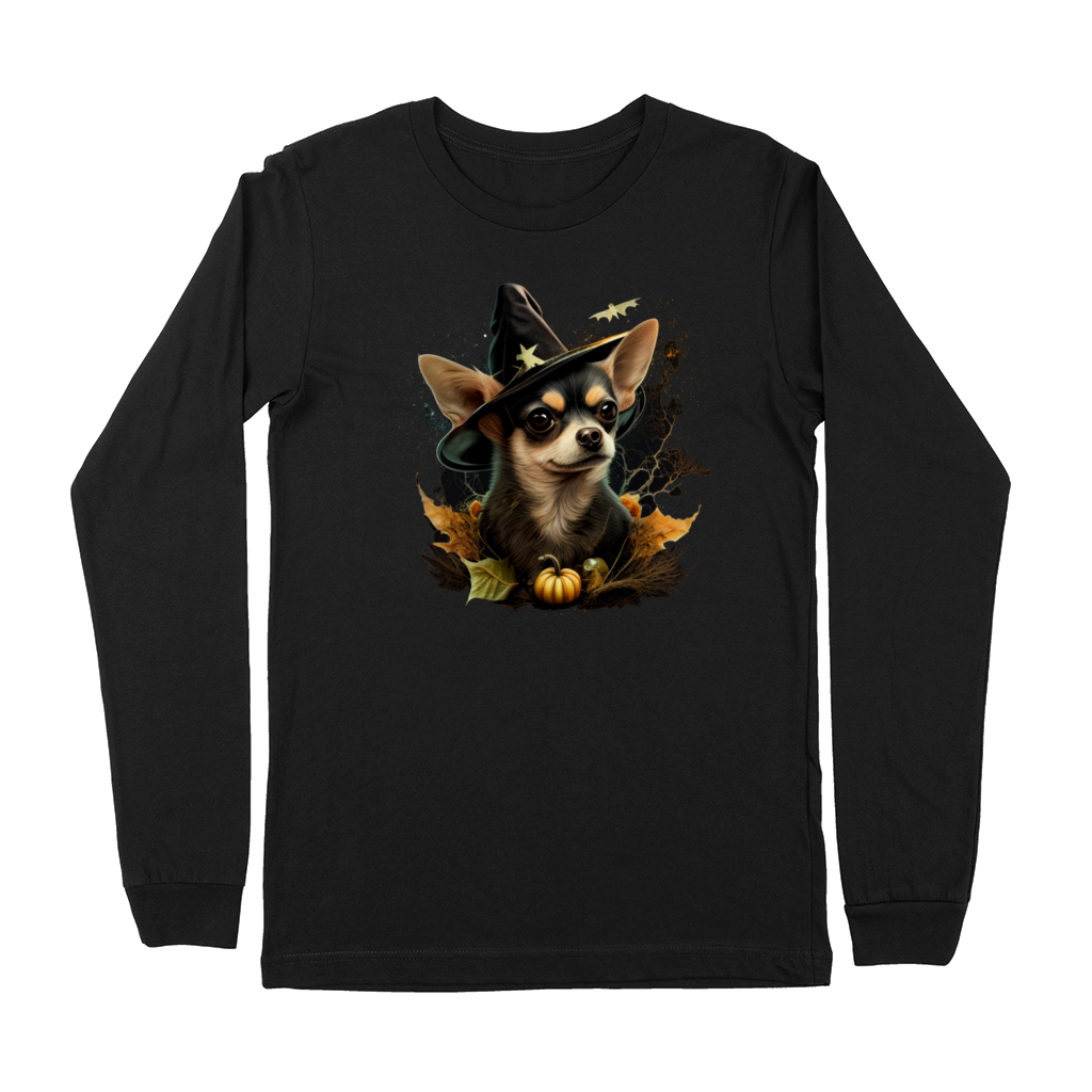Chihuahua Halloween Costume - Scary Pumpkin Witch Premium Long Sleeve