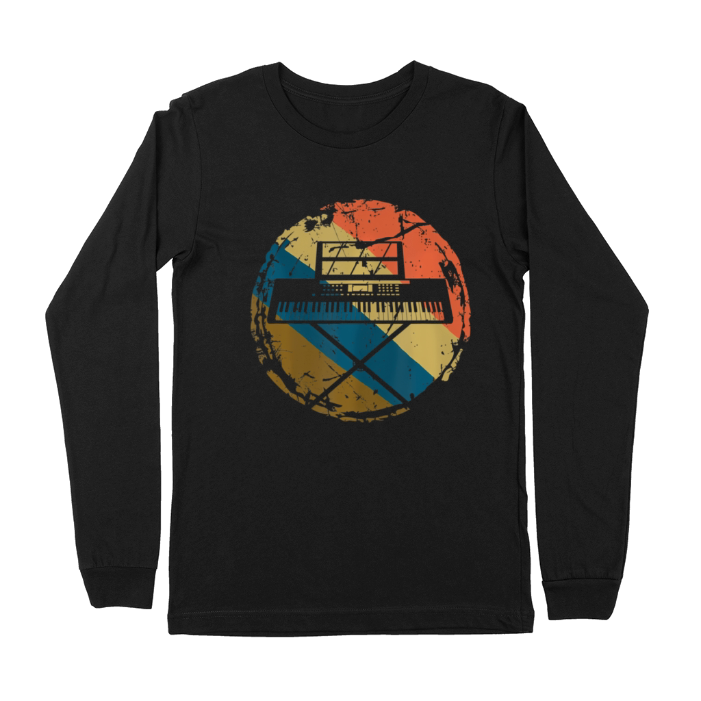 Music Musician Pianist Vintage Keyboard Player Premium Long Sleeve