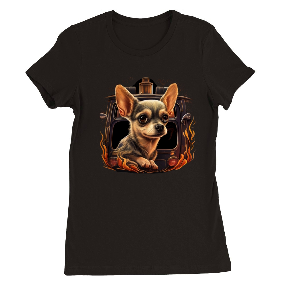 Chihuahua - Firefighter Fireman Cool Dog Men Hat Premium Womens Crewneck T-shirt