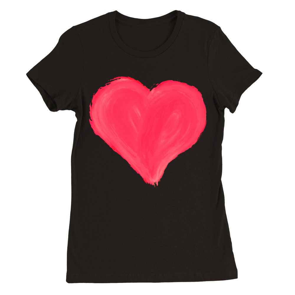Painted Heart Valentine s Day Premium Womens Crewneck T-shirt