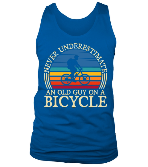 Never Underestimate An Old Guy On A Bicycle Tank Top Unisex