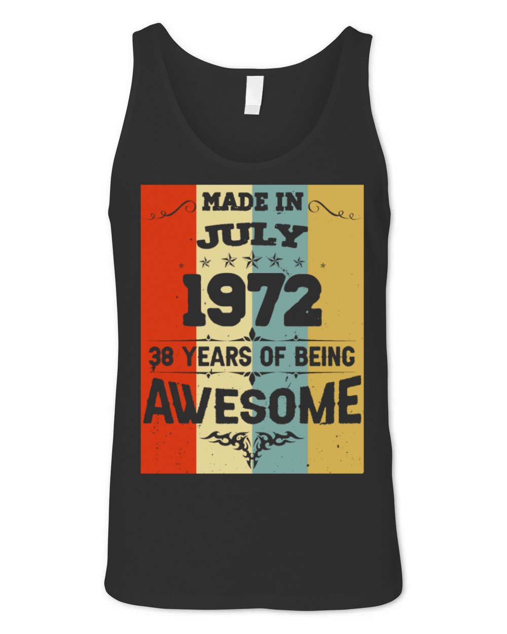 July 1972 Vintage Birthday Present Unisex Jersey Tank