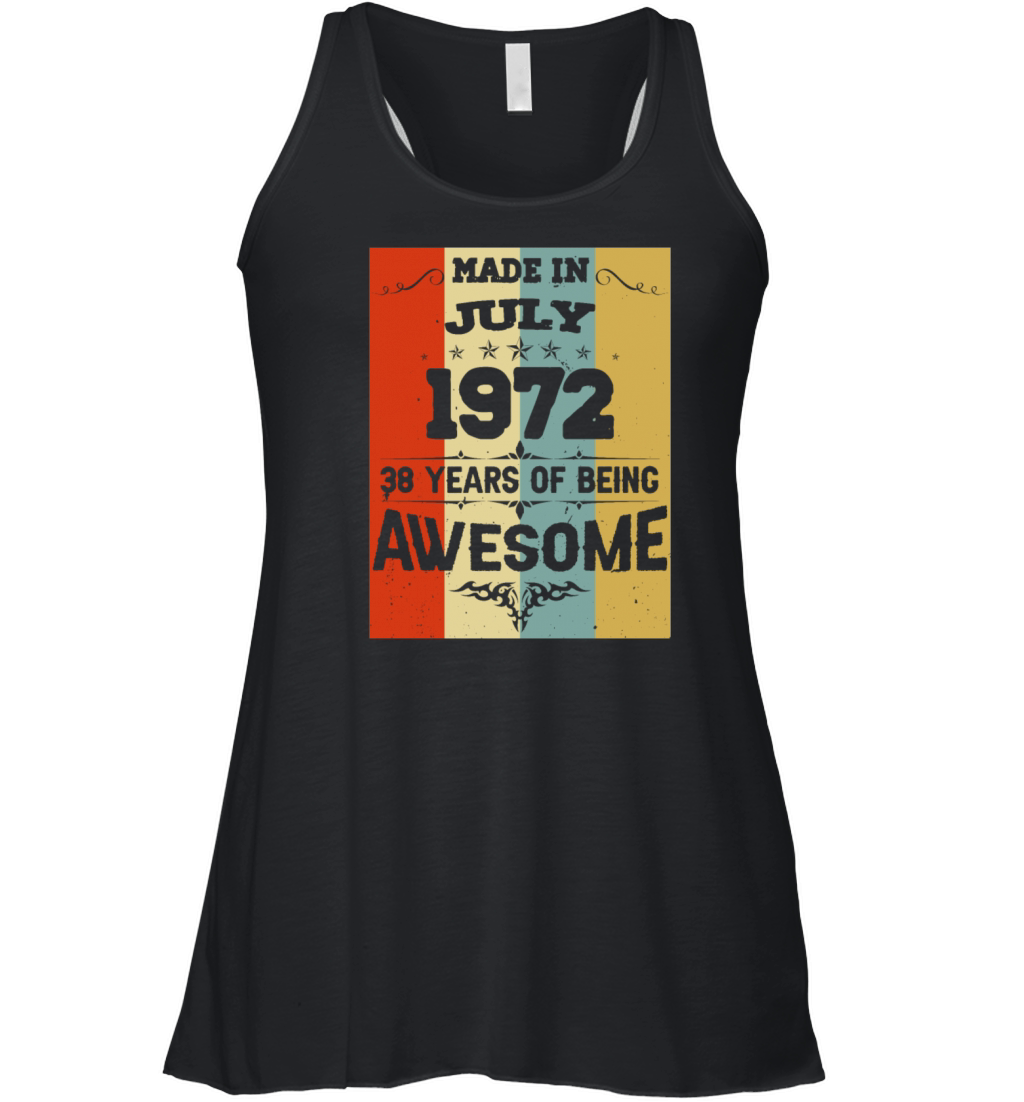 July 1972 Vintage Birthday Present Women's Flowy Tank Top