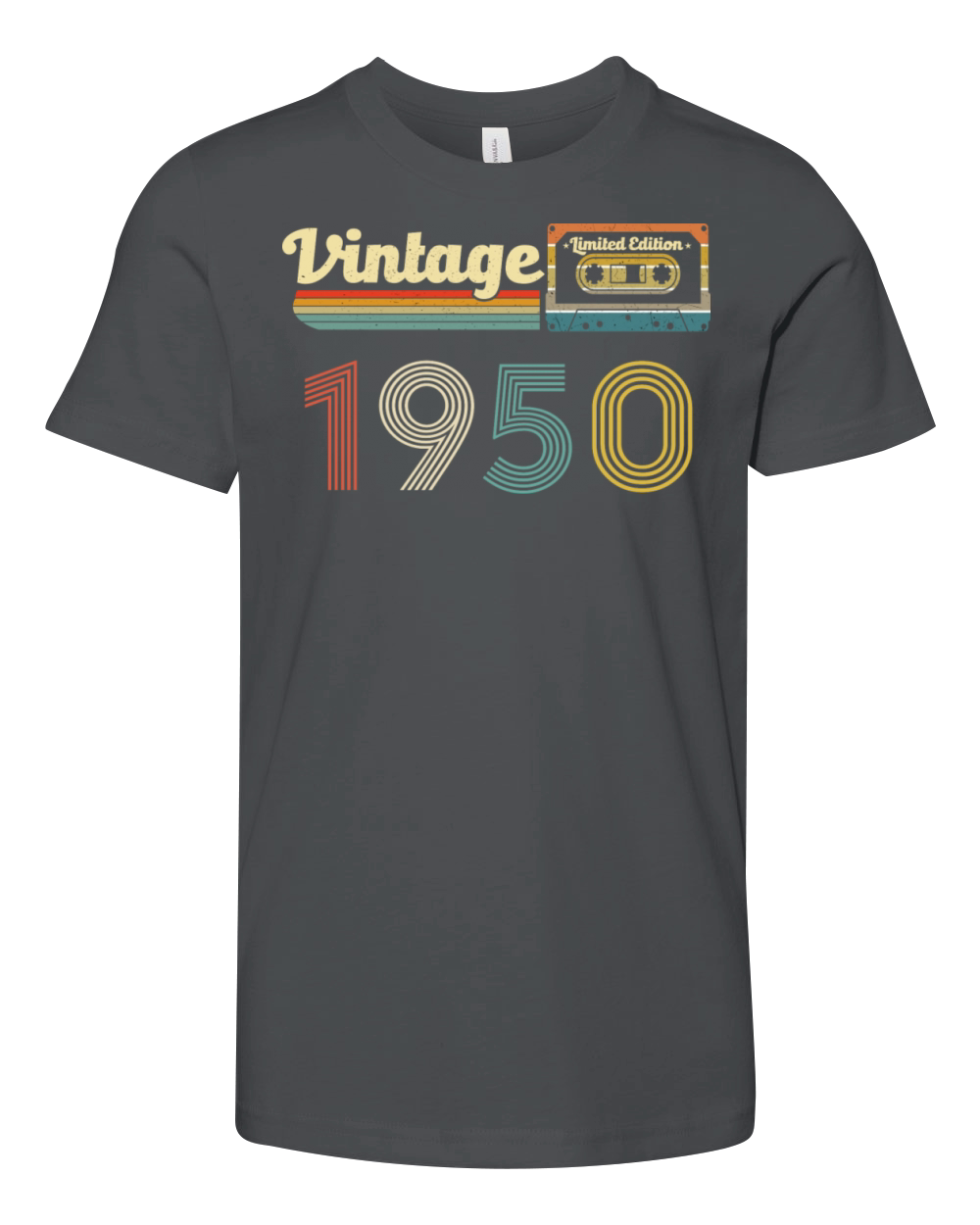 Vintage 1950 72nd Birthday 72 Years Old Cassette Youth Unisex Jersey Tee