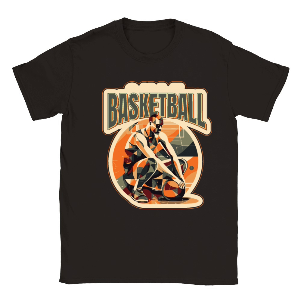 Basketball Player Geometric Classic Kids Crewneck T-shirt