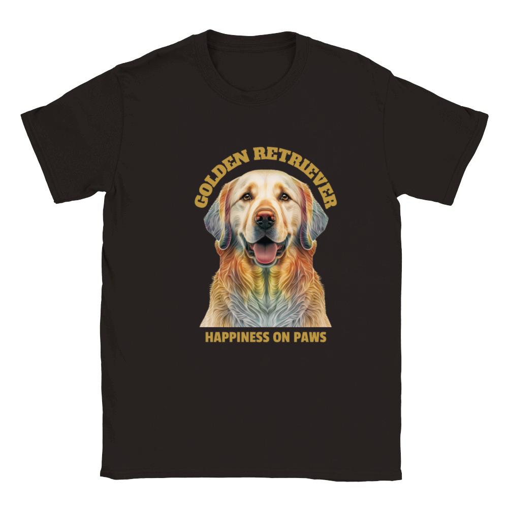 Golden retriever dog portrait with funny quote Classic Kids Crewneck T-shirt