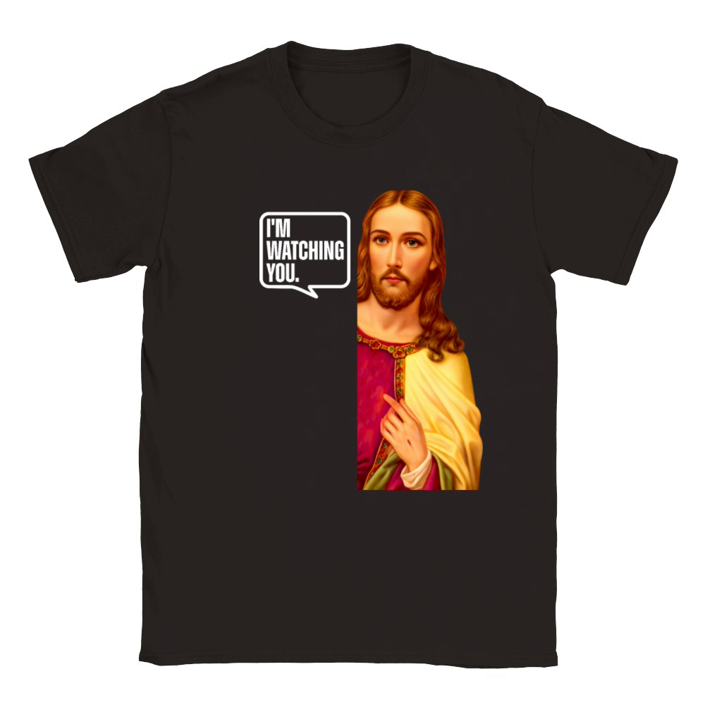 I’m Watching You Peeping Jesus Saying Funny Christ Classic Kids Crewneck T-shirt