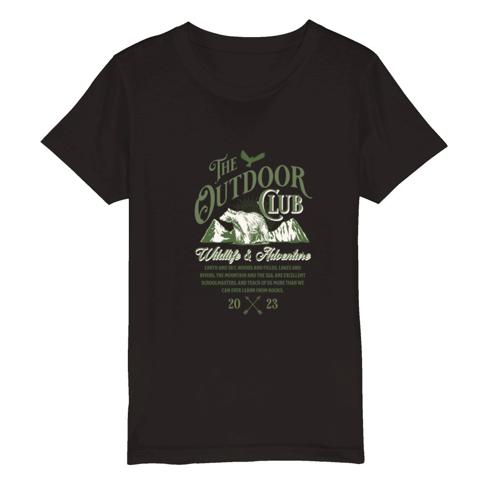 Outdoor Hiking Wildlife Adventure Organic Kids Crewneck T-shirt