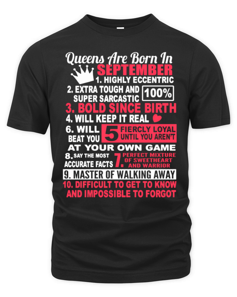 Queens Are Born In September For Organic Unisex T-shirt