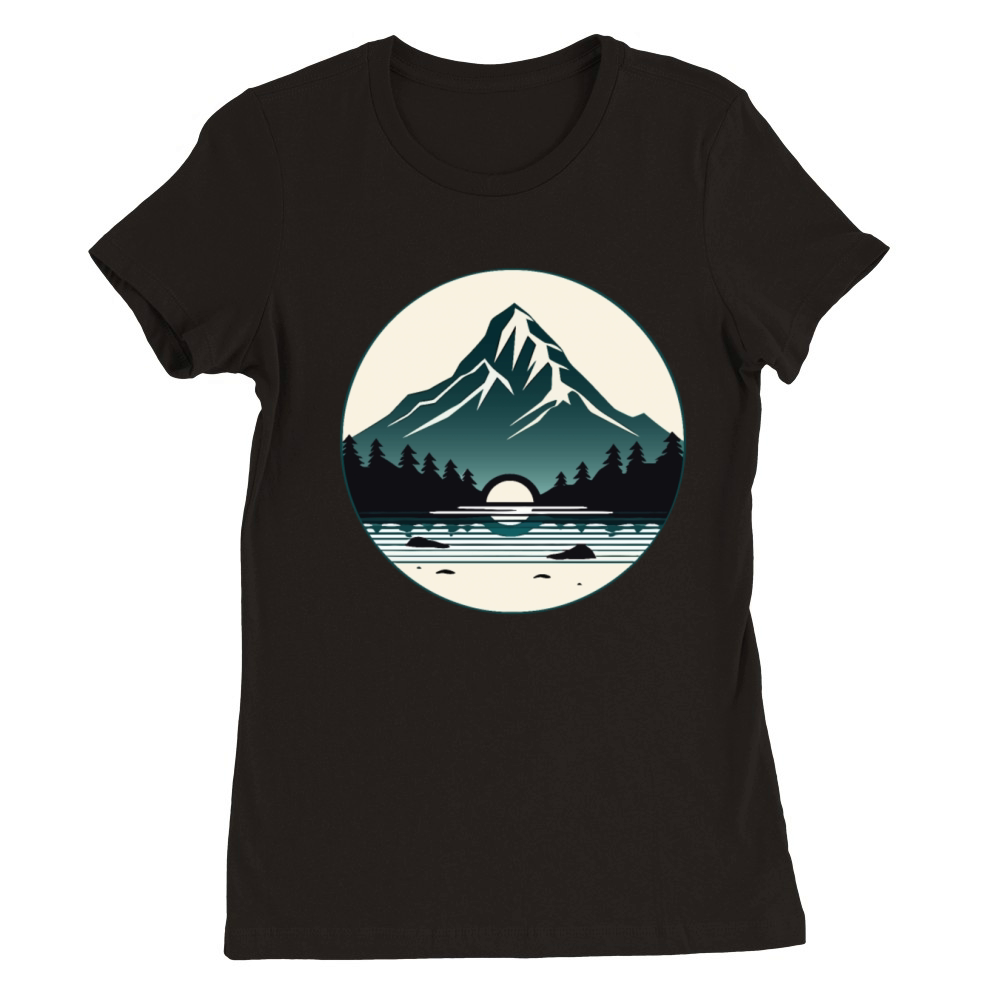 Peak - Minimalist Nature Design Premium Womens Crewneck T-shirt