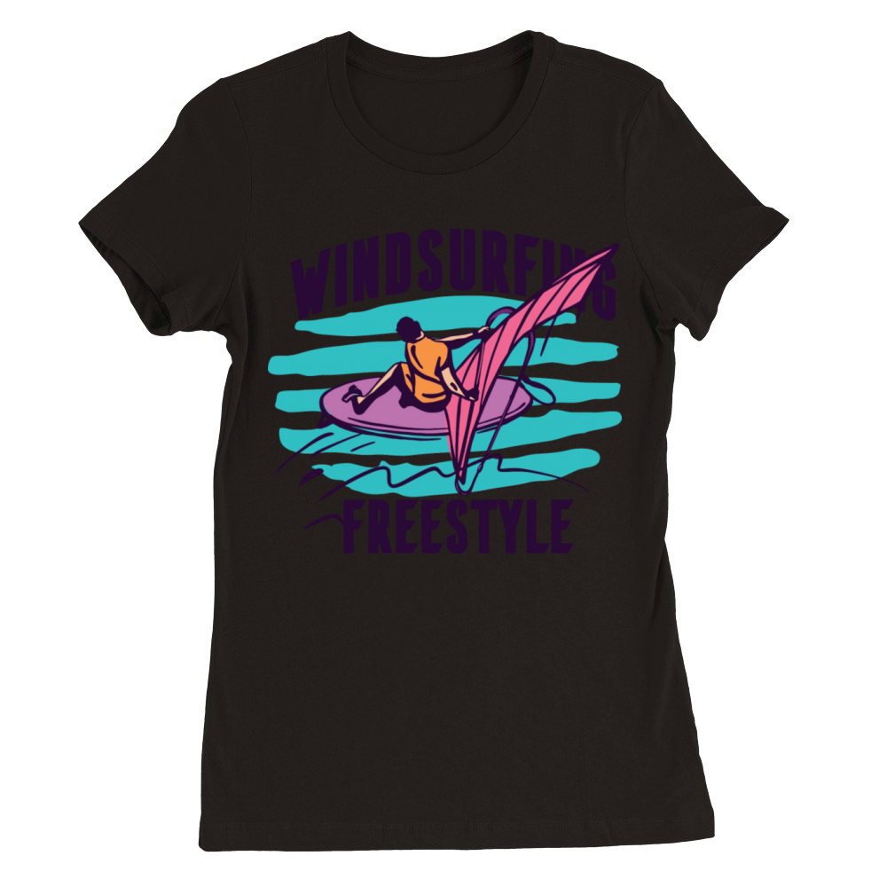 Vintage Surfing Premium Womens Crewneck T-shirt