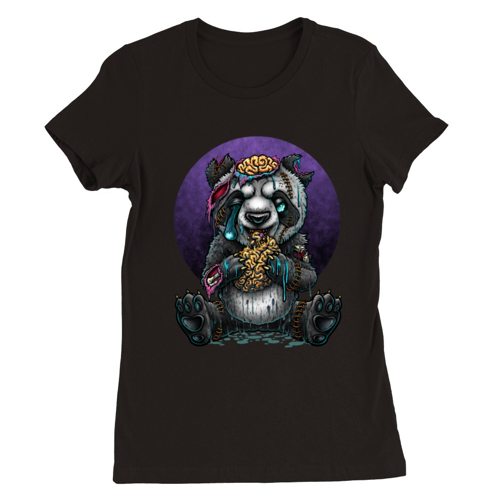 Zombie panda Premium Womens Crewneck T-shirt