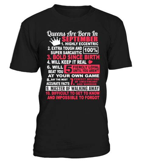 Queens Are Born In September For T-Shirt Unisex