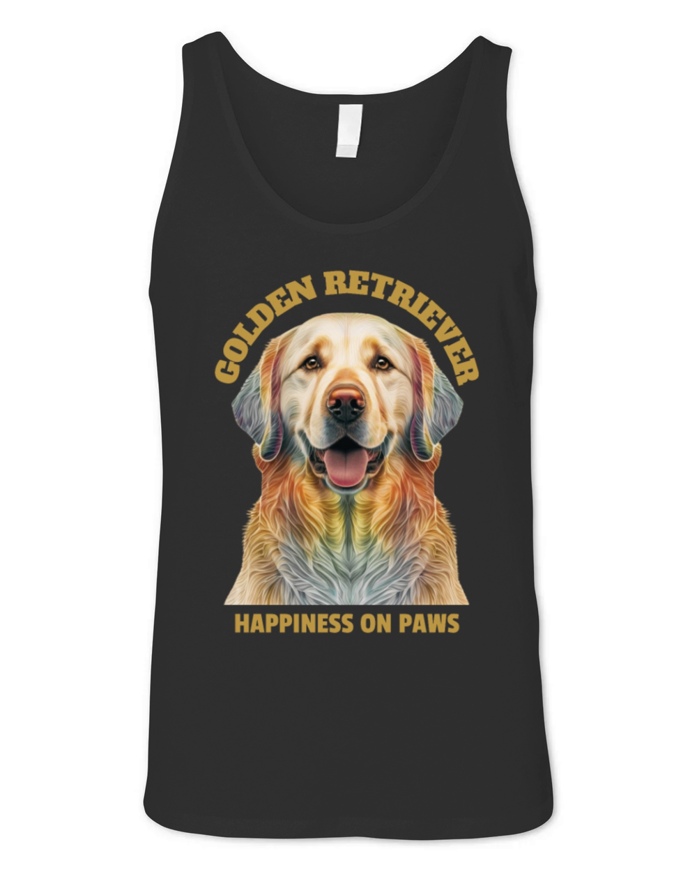 Golden retriever dog portrait with funny quote Unisex Jersey Tank