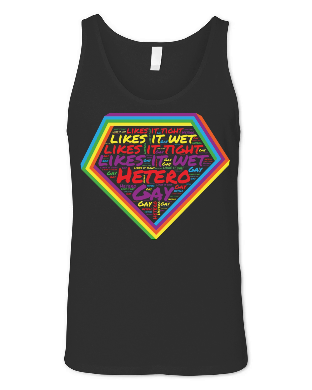 Pride Gay and Hetero like it wet and tight Unisex Jersey Tank