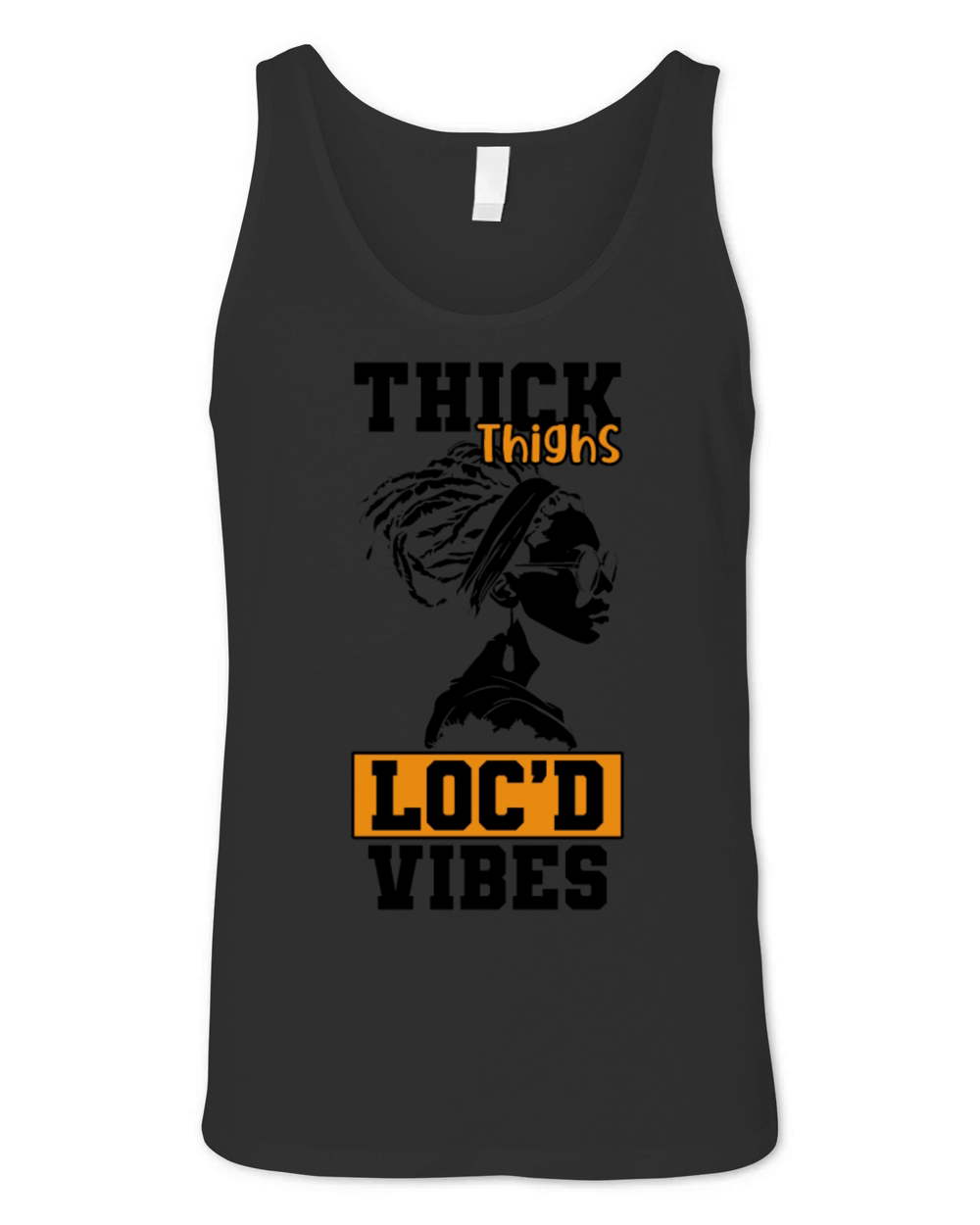 Thick Thighs Locd Vibes Afro Hair Black American Unisex Jersey Tank