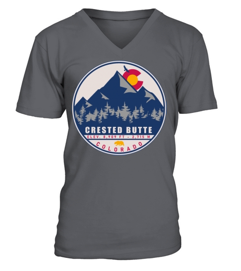 Crested Butte Colorado - Camping Skiing Souvenirs V-Neck T-shirt