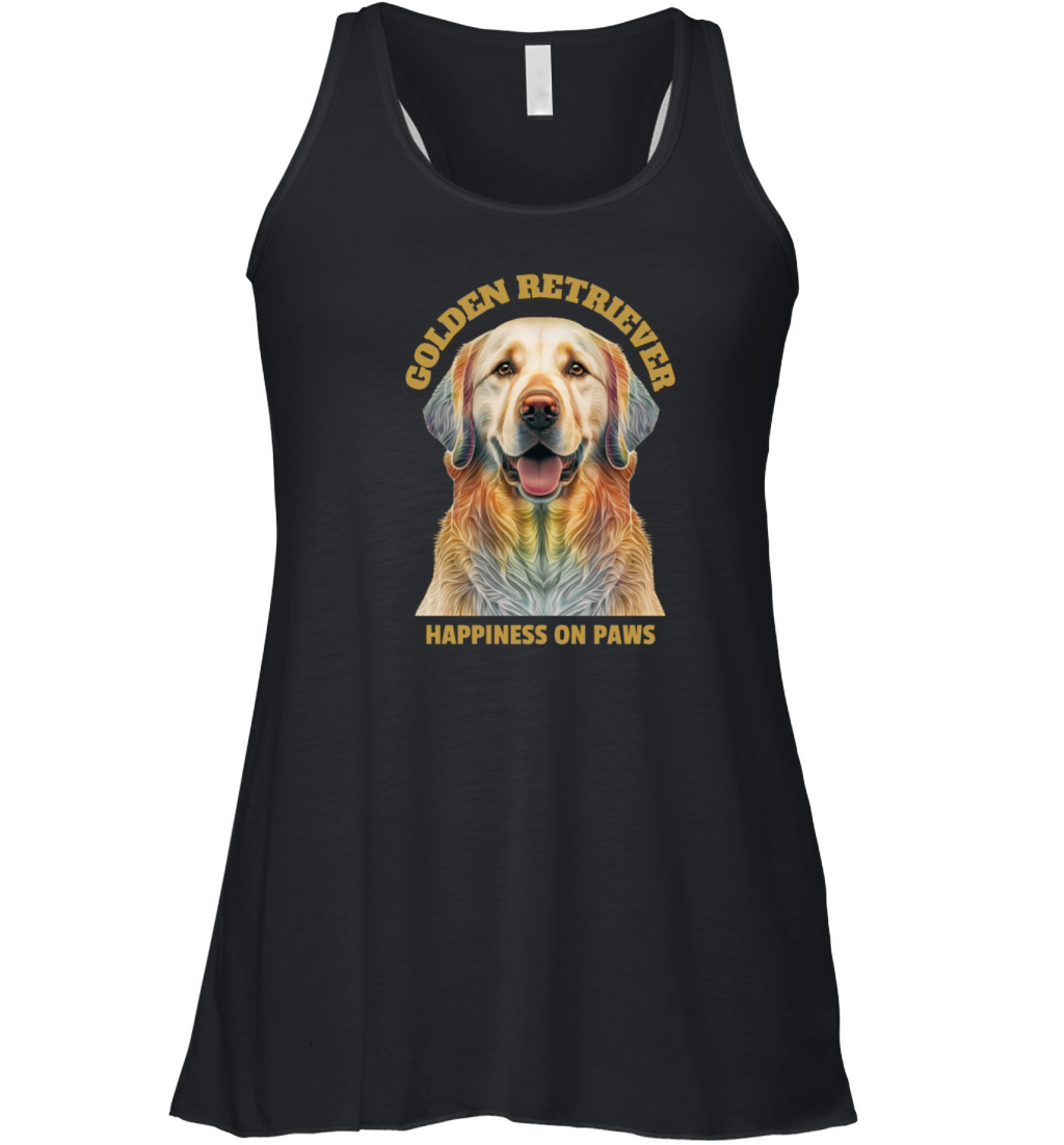 Golden retriever dog portrait with funny quote Women's Flowy Tank Top