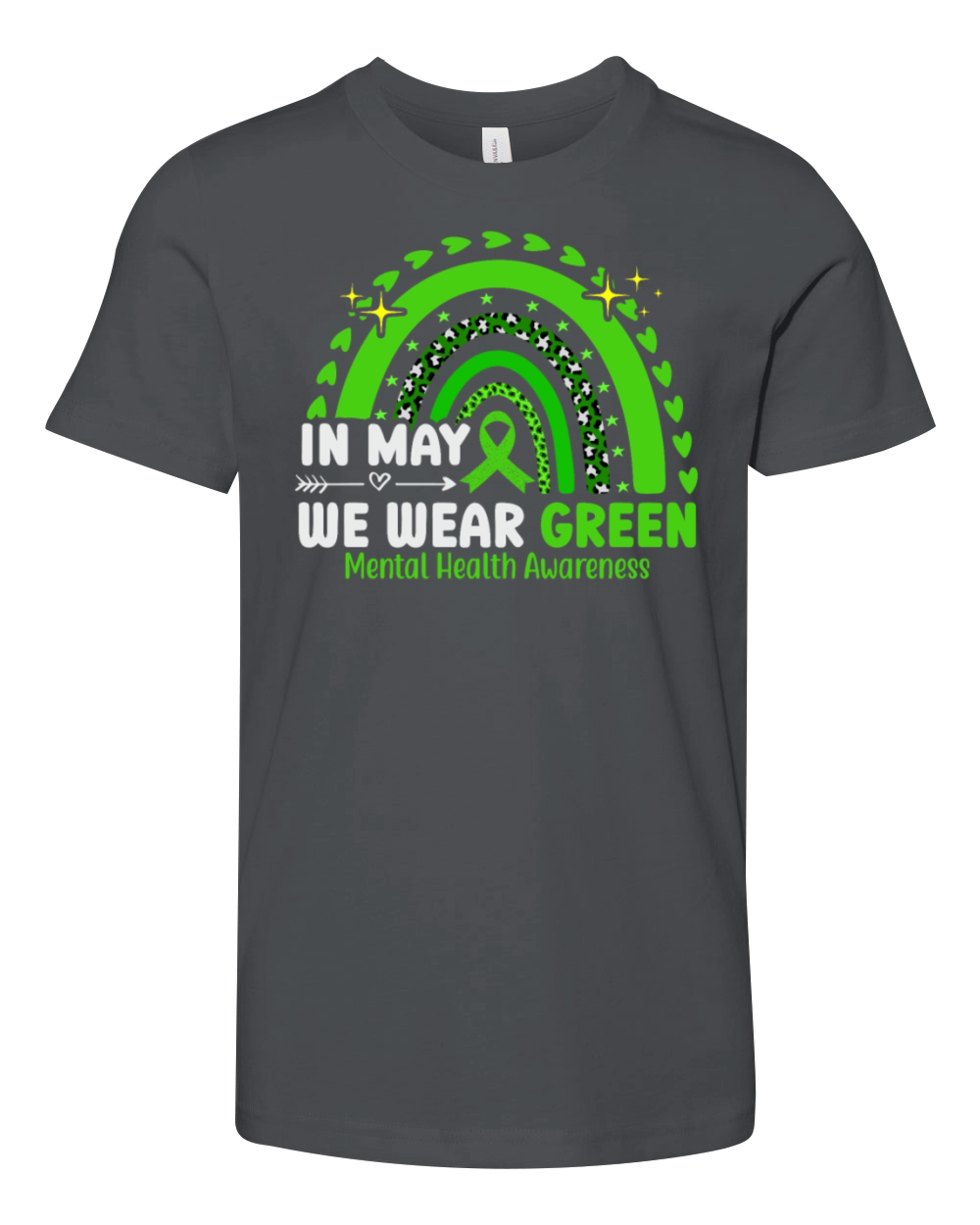 In May We Wear Green Mental Health Awareness Youth Unisex Jersey Tee