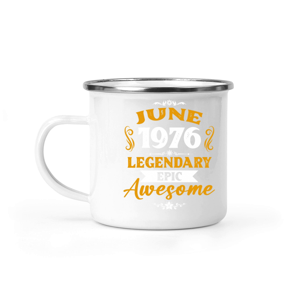 June 1976 Legendary Birthday Present Camping Mug