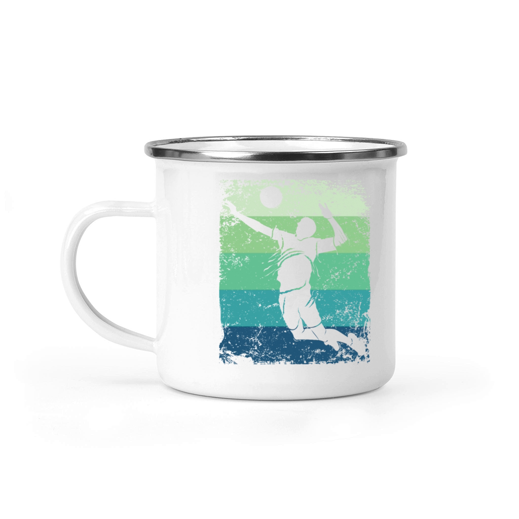 Volleyball Player Retro Beach Volleyball Camping Mug