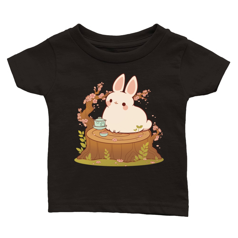 Cherry Blossom Tea Bunny Classic Baby Crewneck T-shirt