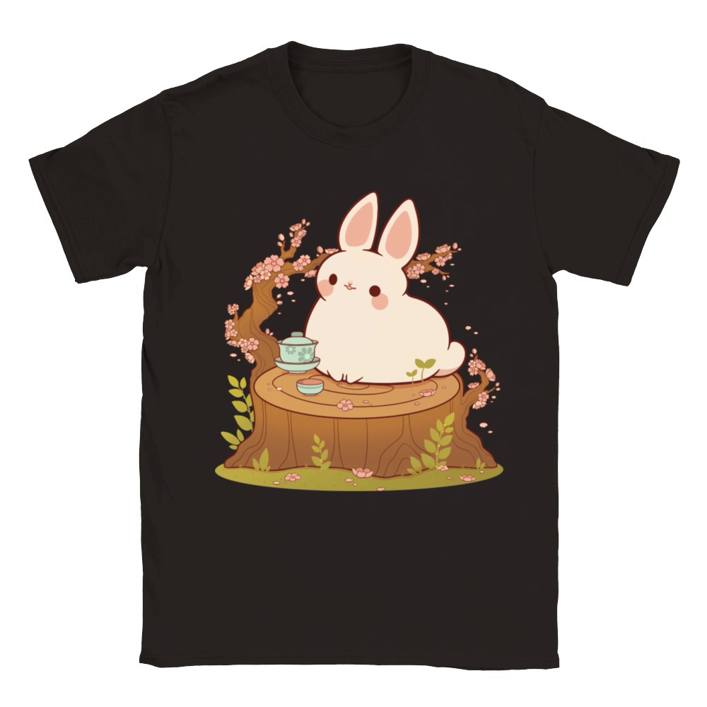 Cherry Blossom Tea Bunny Classic Kids Crewneck T-shirt
