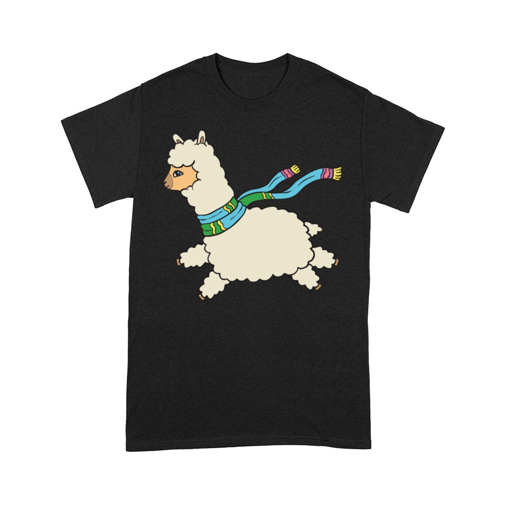Alpaca Runs And Wears Scarf Comfort T-shirt