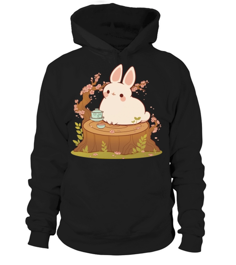 Cherry Blossom Tea Bunny Hoodie Unisex