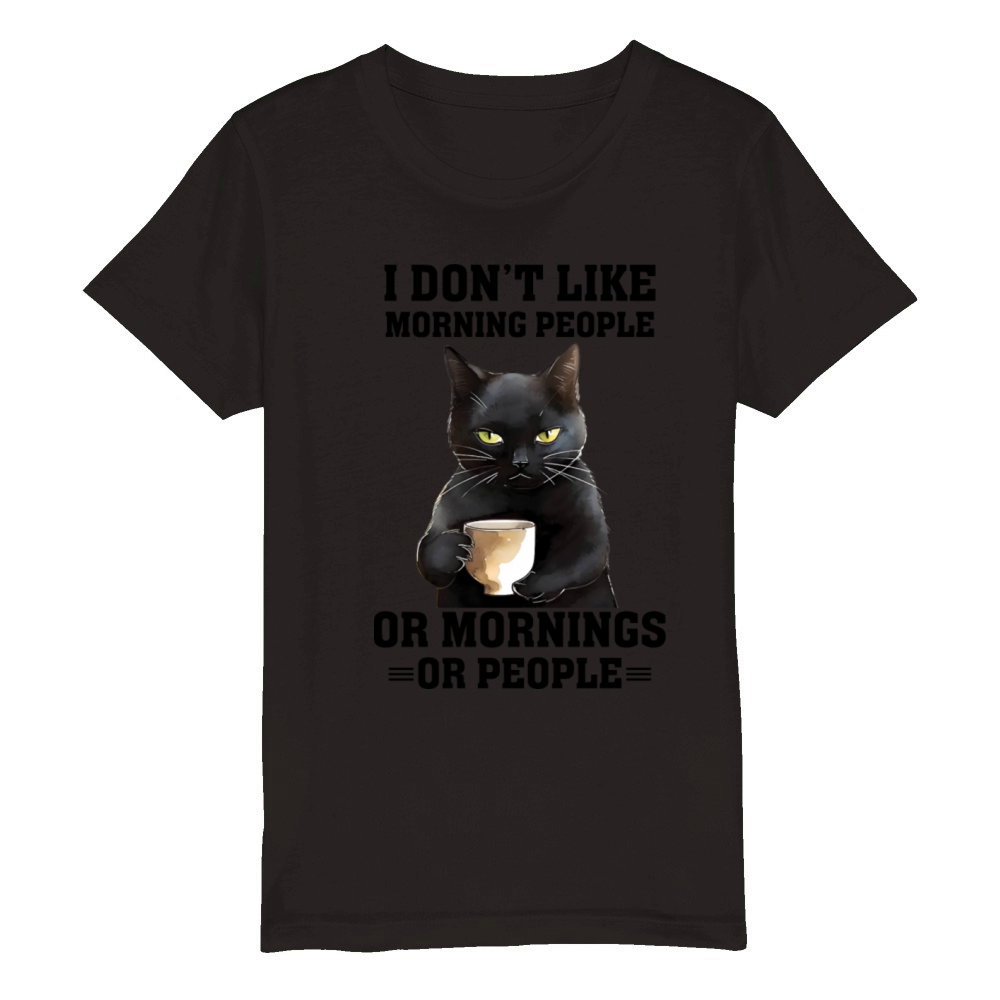 Funny Cat Organic Kids Crewneck T-shirt